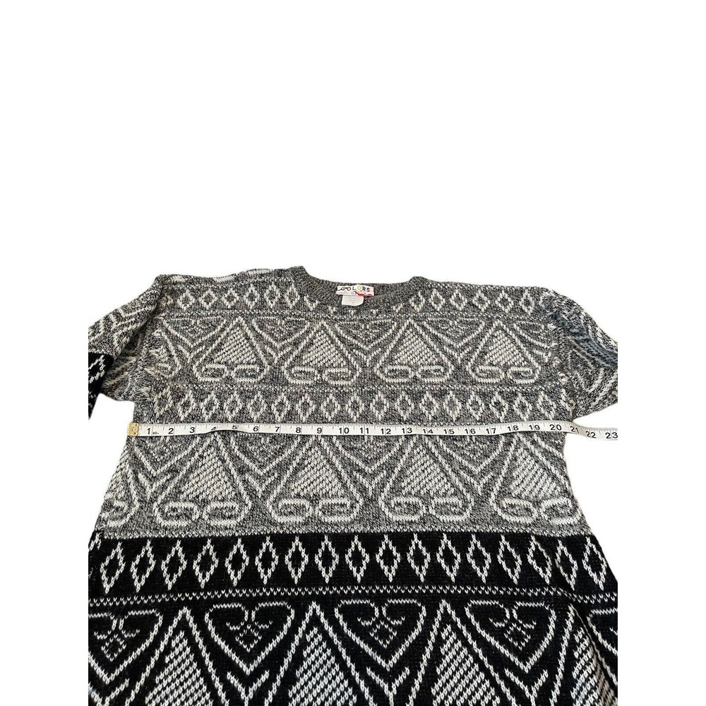 Women's Colors By Brooks Sweater Vintage Black Gray Italy Wool‎ Blend Size M - Picture 6 of 7
